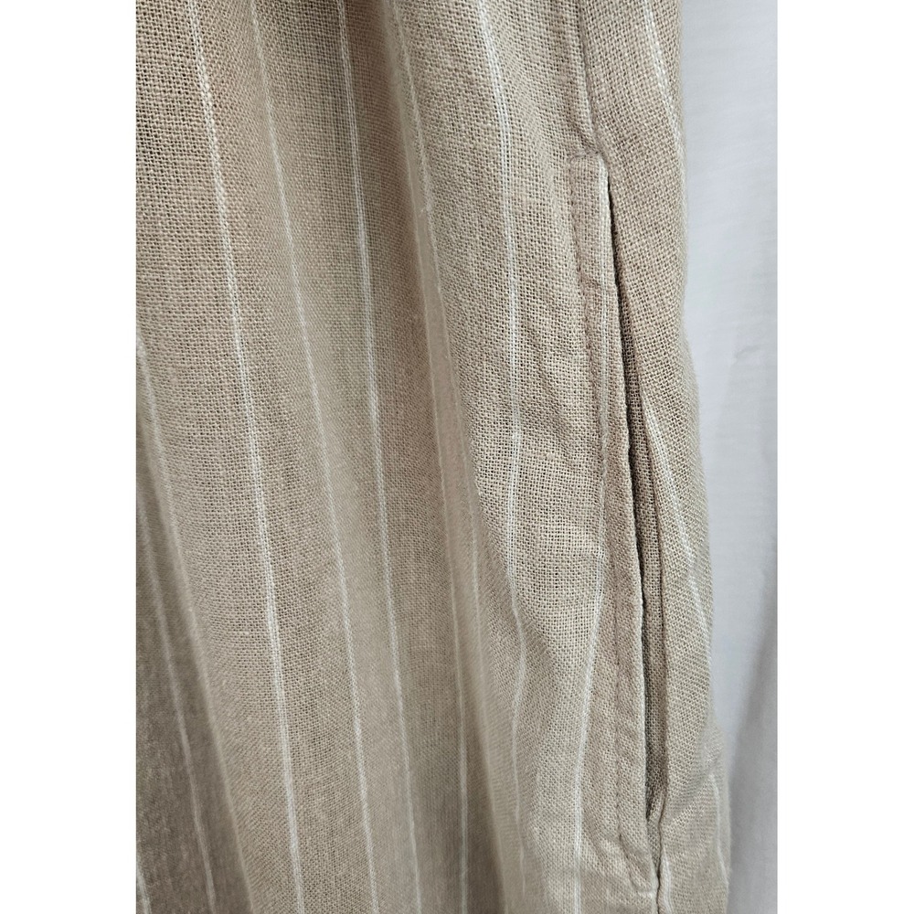 Ava & Viv Tan White Striped Linen Blend Sleeveless Shift Dress XXL New Boho - Picture 5 of 6